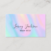 トレンディーピンクブルーパステル抽象芸術パープル波 名刺 (正面)