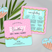 トレンディーピンクブルー漫画Cookieの気に指示 スクエア名刺