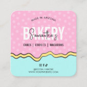 トレンディーピンクブルー漫画Cookieの気に指示 スクエア名刺 (正面)