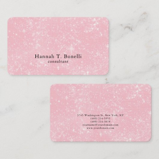 トレンディーピンクプレーンクリエイティブモダンフェミニン 名刺 (正面/裏面)