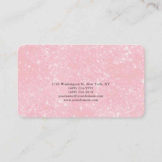 トレンディーピンクプレーンクリエイティブモダンフェミニン 名刺 (裏面)