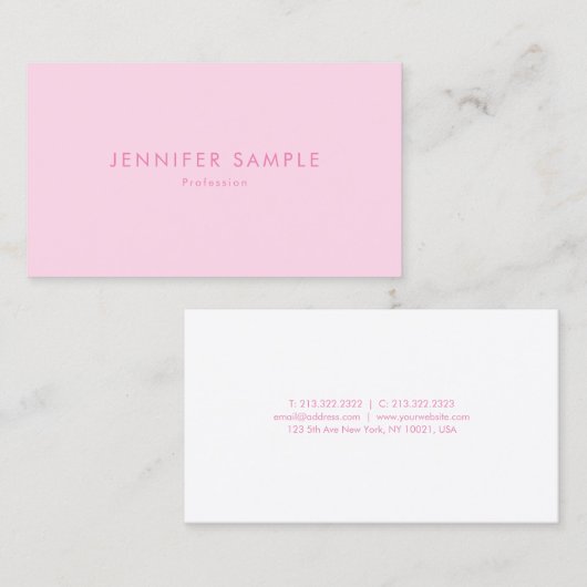 トレンディーピンクプロフェッショナルモダンテンプレート 名刺 (正面/裏面)