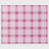 トレンディーピンクホリデープレイドクリスマス ラッピングペーパー (フラット)