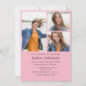 トレンディーピンクボウコケット4 PHOTO卒業パーティー 招待状 (裏面)