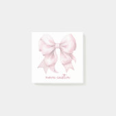 トレンディーピンクボウパーソナライズされたネーム・モノグラム ポストイット (正面)