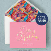 トレンディーピンクメリークリスマス 箔シーズンカード