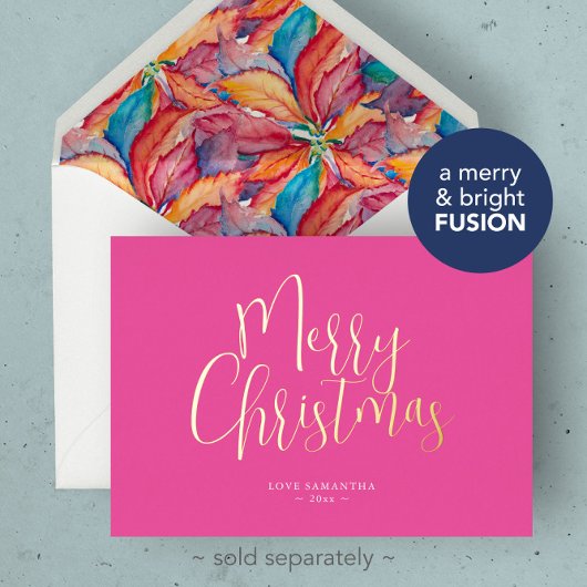 トレンディーピンクメリークリスマス 箔シーズンカード