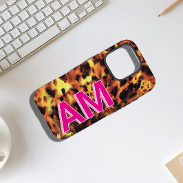 トレンディーピンクモノグラムのカメ iPhone 16 PROケース