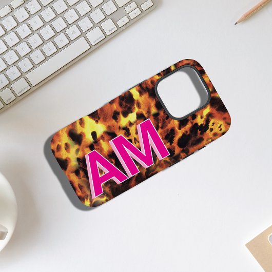 トレンディーピンクモノグラムのカメ Case-Mate iPhoneケース