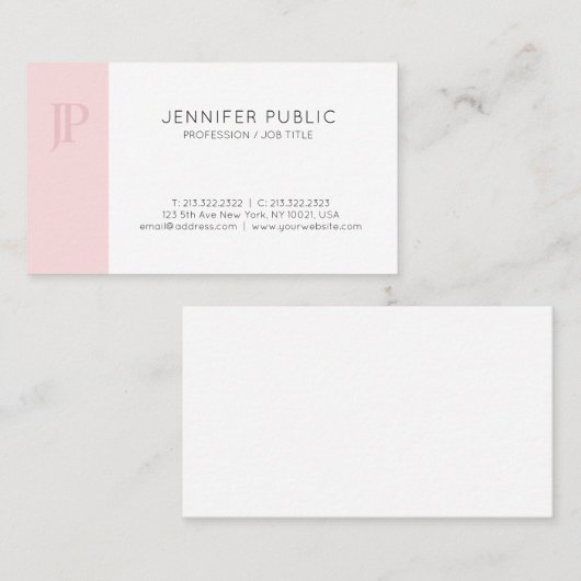 トレンディーピンクモノグラムクリエイティブお洒落デザイン 名刺 (正面/裏面)
