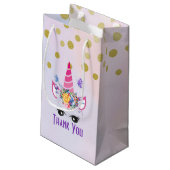 トレンディーピンクユニコーン紙吹雪&フラワーサンキュー スモールペーパーバッグ (裏面アングル)