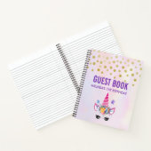 トレンディーピンクユニコーン紙吹雪&フラワーズゲストブック ノートブック (内部)