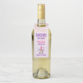 トレンディーピンクユニコーン紙吹雪&フラワーベビーシャワー ボトルネックタグ (ボトル)