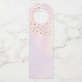 トレンディーピンクユニコーン紙吹雪&フラワーベビーシャワー ボトルネックタグ (裏面)