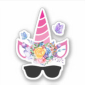 トレンディーピンクユニコーンinサングラス シール (正面)
