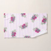 トレンディーピンクライニング紙&ドードル花模様 バスタオルセット (ハンドタオル)