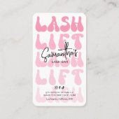 トレンディーピンクラッシュリフト&ティントアフターケアレトロサロン 名刺 (裏面)