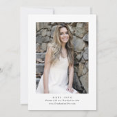 トレンディーピンクリボン写真卒業パーティー 招待状 (裏面)