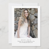 トレンディーピンクリボン写真卒業パーティー 招待状 (裏面)