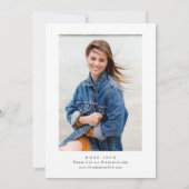 トレンディーピンクリボン写真卒業パーティー 招待状 (裏面)