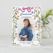 トレンディーピンクリボン2写真卒業パーティー 招待状 (スタンド正面)