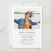 トレンディーピンクリボン2写真卒業パーティー 招待状 (裏面)