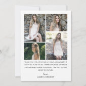 トレンディーピンクリボン5写真卒業パーティー サンキューカード (裏面)