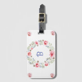 トレンディーピンクリースモノグラムパターン ラゲッジタグ (正面縦)