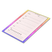 トレンディーピンクレインボーフードジャーナル日食日記 ノートパッド (アングル)