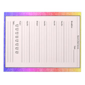 トレンディーピンクレインボーフードジャーナル日食日記 ノートパッド (正面)