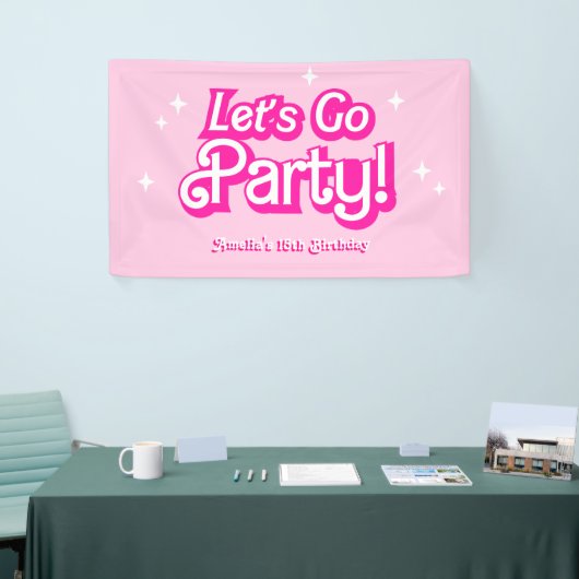 トレンディーピンクレッツゴーパーティー誕生日 横断幕 (トレードショー)