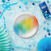 トレンディーピンクレッドブルーパープルイエローグリーンモダン ペーパープレート (パーティー)