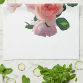 トレンディーピンクレッドローズモダンフローラテンプレート キッチンタオル (折り畳み)