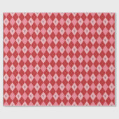 トレンディーピンクレッド大アーガイルハートパターン子供 ラッピングペーパー (フラット)