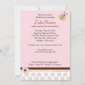 トレンディーピンクレディバグ5x7ブライダルシャワー招待状 招待状 (正面)