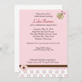 トレンディーピンクレディバグ5x7ブライダルシャワー招待状 招待状 (正面/裏面)