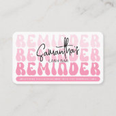 トレンディーピンクレトロ美容師美しいサロンスパ 予約カード (正面)