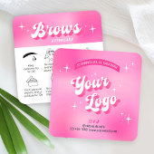 トレンディーピンクレトロGroovy Brows後のカー気にド スクエア名刺