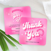 トレンディーピンクロゴGroovyビジネスサンキューカード ノートカード