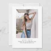 トレンディーピンクローズボウリボンPHOTO卒業パーティー 招待状 (裏面)