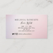 トレンディーピンクローズ金ゴールドギッター美容師 名刺 (裏面)