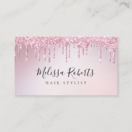 トレンディーピンクローズ金ゴールドギッター美容師 名刺