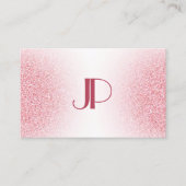 トレンディーピンクローズ金ゴールドモダングリッター 名刺 (正面)