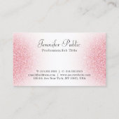 トレンディーピンクローズ金ゴールドモダングリッター 名刺 (正面)