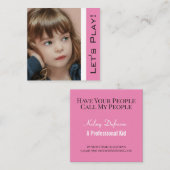 トレンディーピンク再生カード（写真付き） スクエア名刺 (正面/裏面)