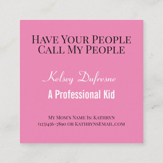 トレンディーピンク再生カード（写真付き） スクエア名刺 (裏面)