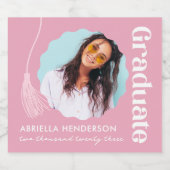 トレンディーピンク卒業写真 スパークリングワインラベル (シングルラベル)