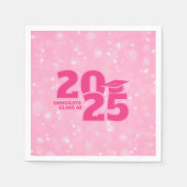 トレンディーピンク卒業紙 スタンダードカクテルナプキン (正面)