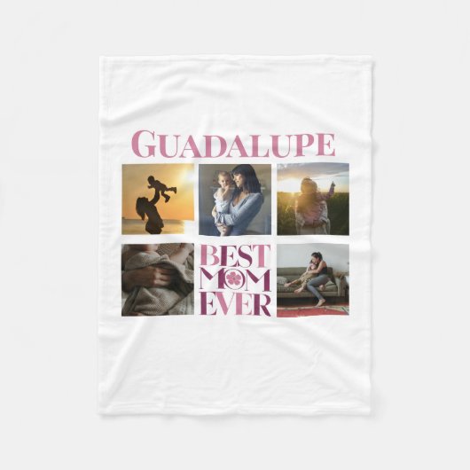 トレンディーピンク最高のマーEver Photo Collage フリースブランケット (正面)