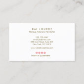 トレンディーピンク水彩植物葉 名刺 (裏面)